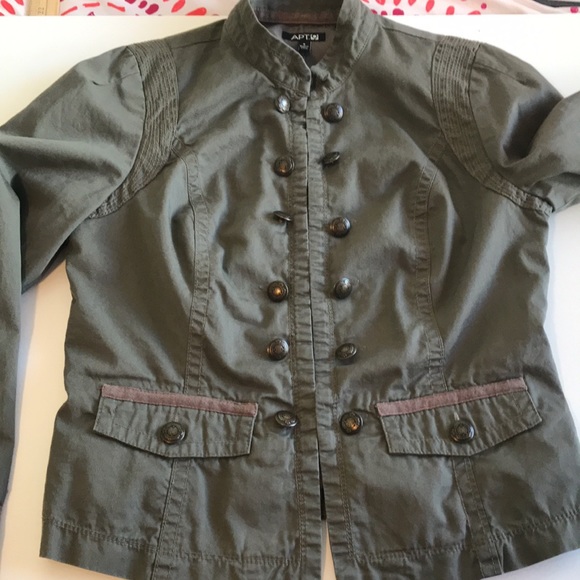 Apt. 9 Army green Cotton Blazer Size Small - Picture 5 of 12